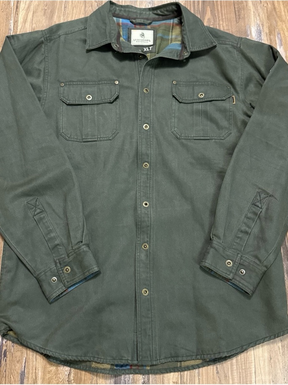 Legendary Whitetails Men's Dark Olive Green Canvas Shirt Jacket